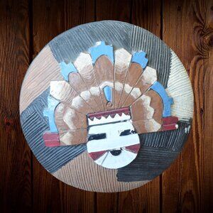 Vintage Kachina Mask Tribal Southwestern Boho Wall Decor 3D Heavy